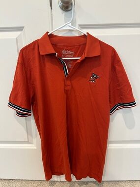 Disney Men's Orange-Red Polo with Embroidered Mickey from D23